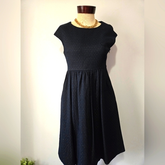 Paul & Joe Sister Navy Fit And Flare Cap Sleeve Dress. Size 40/ L - Picture 1 of 14